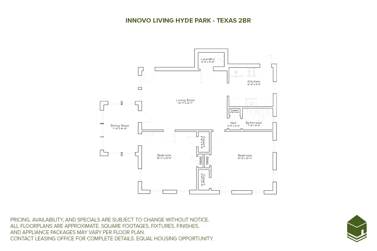 Texas 2BR Floor Plan
