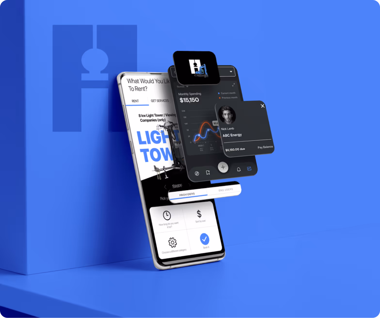 Mockup of a mobile app design. This client was extremely impressed with our speed, dedication, and attention to detail. 
