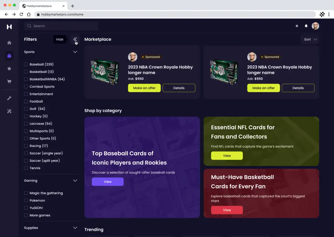 Innovation example: Hobby Market Pro