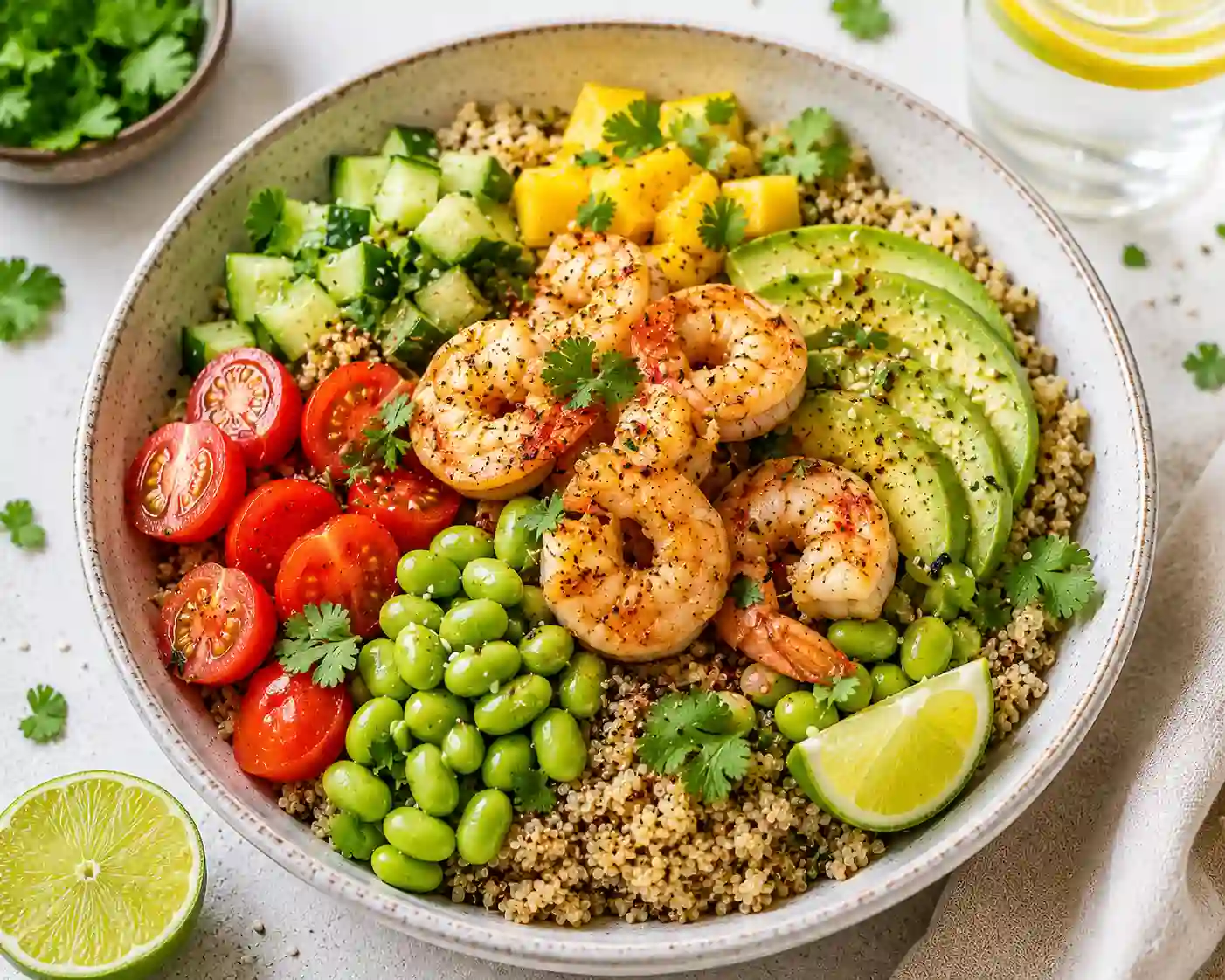 Garnelen-Bowl mit Quinoa und Avocado