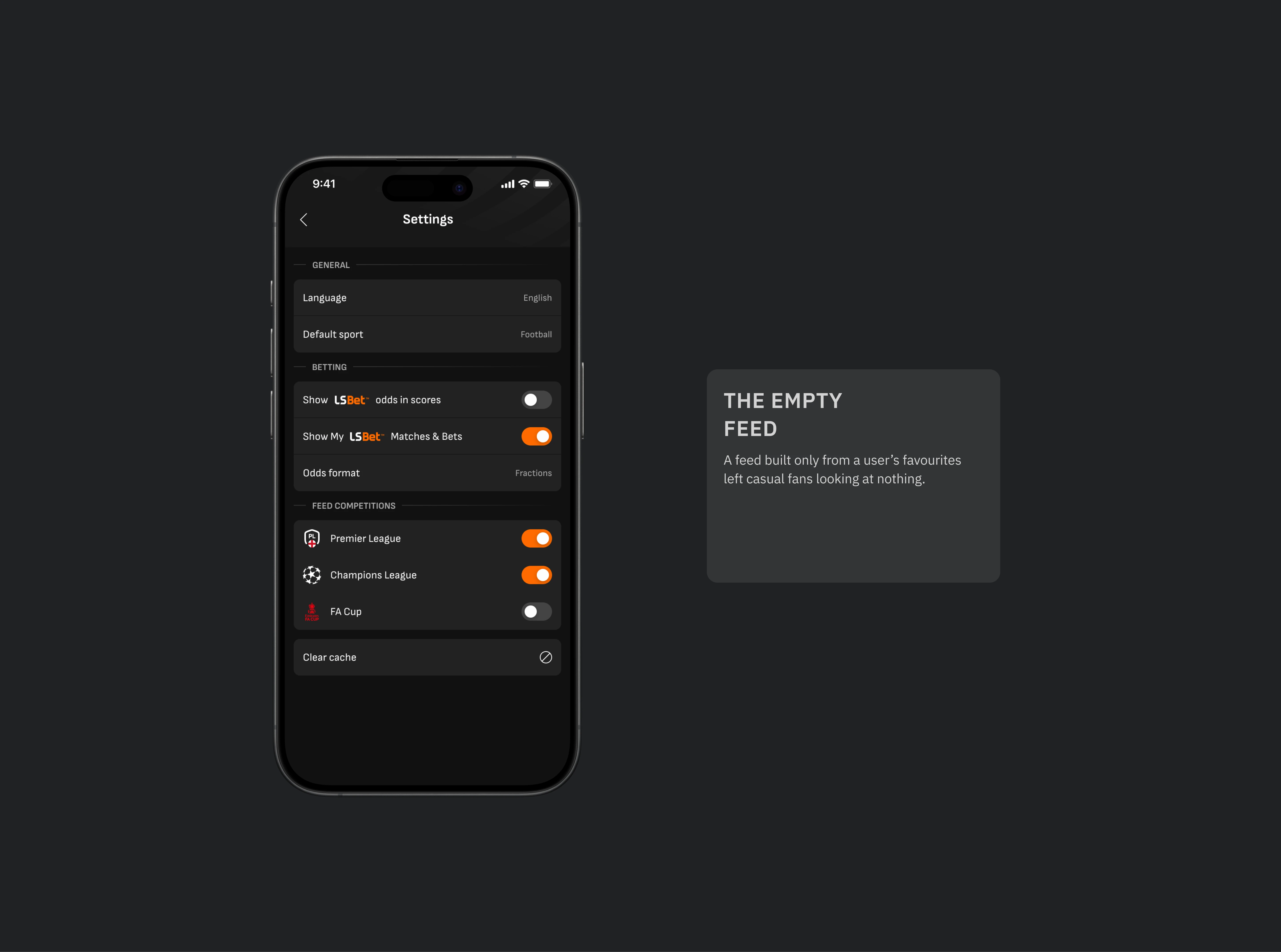 The empty feed - A feed built only from a user’s favourites left casual fans looking at nothing.