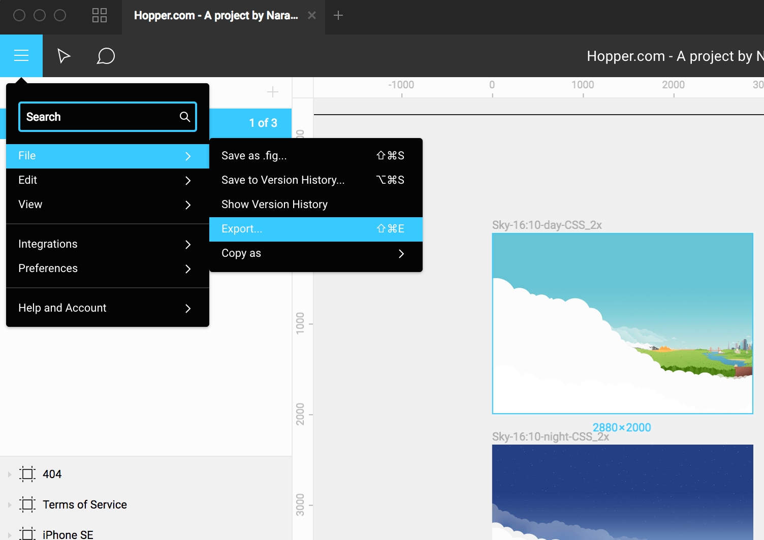 export figma design