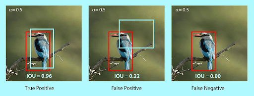 Fig 12: Different IoU Thresholds: True Positive, False Positive, and False Negative.