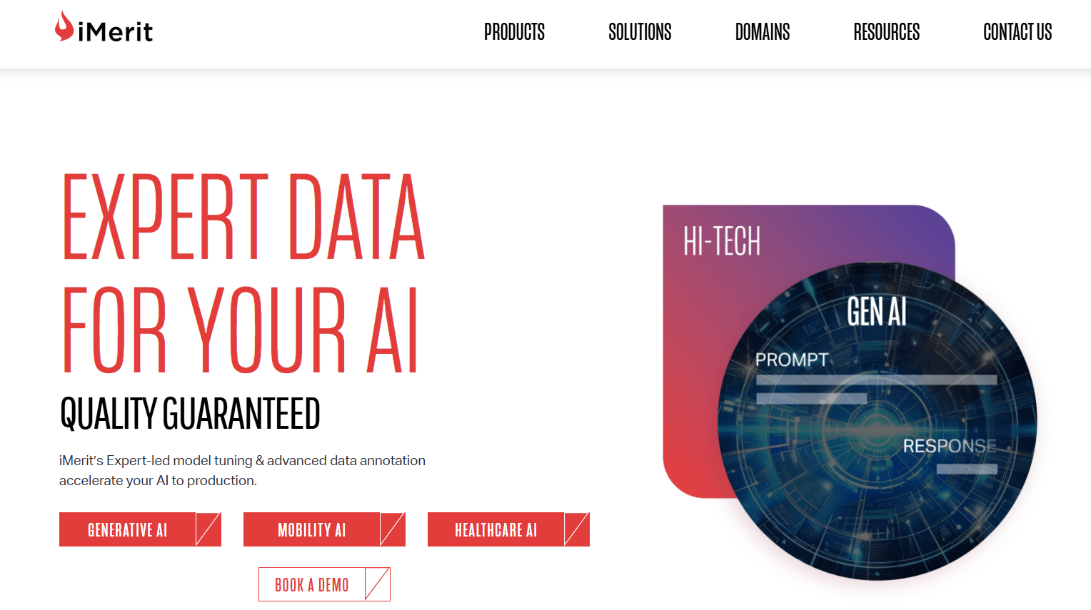 Figure 3: iMerit - secure data annotation services specializing in medical imaging, automotive, and generative AI data.