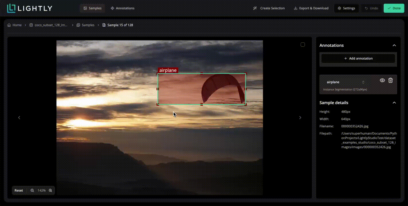 Figure: Labeling and QA process in LightlyStudio.