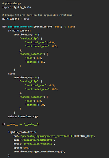 Figure 24: Pretraining of the monocular depth estimation model using LightlyTrain.