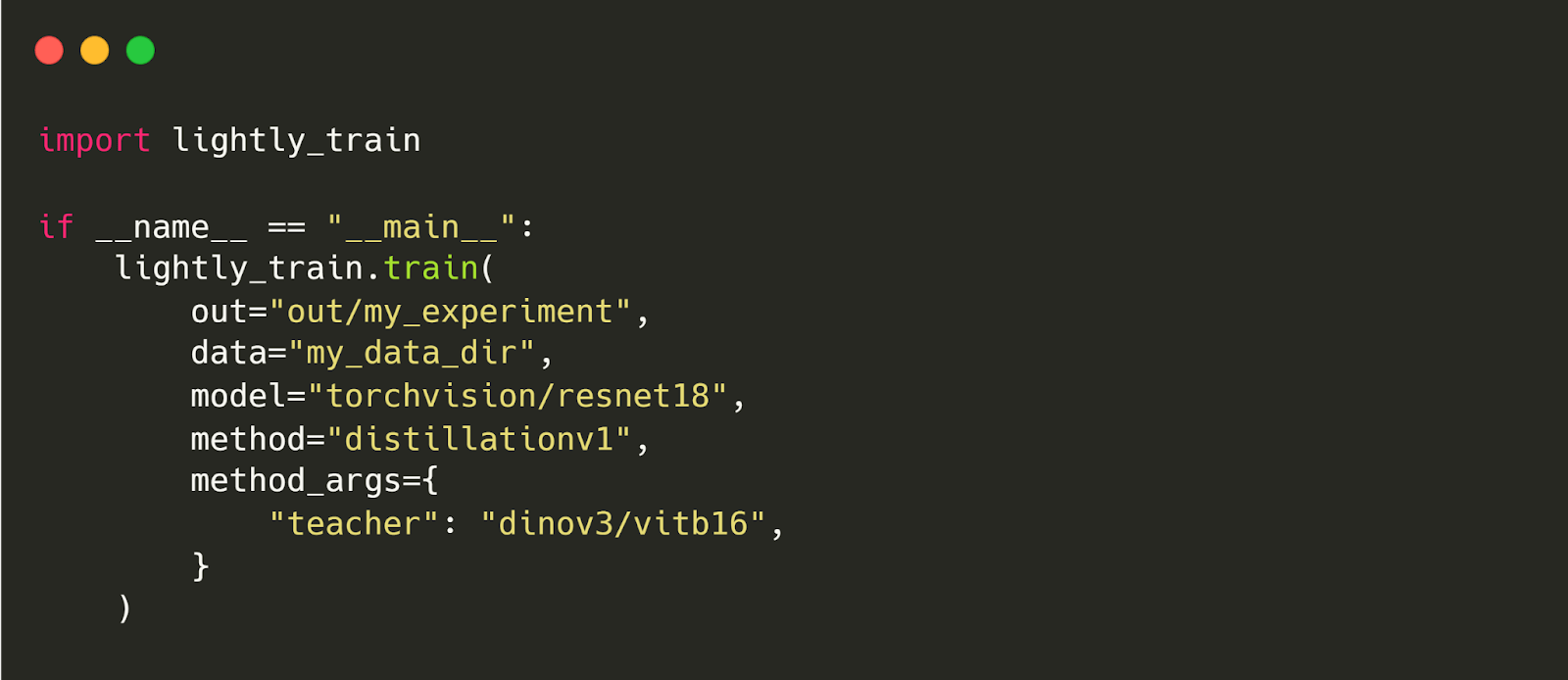 Code to distill DINOv2 knowledge to ResNet18.