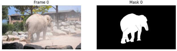 Frames and masks from video