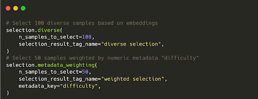 Code to run the selection strategy.