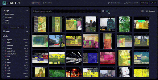 Lightly embedding-based dataset visualization and curation.