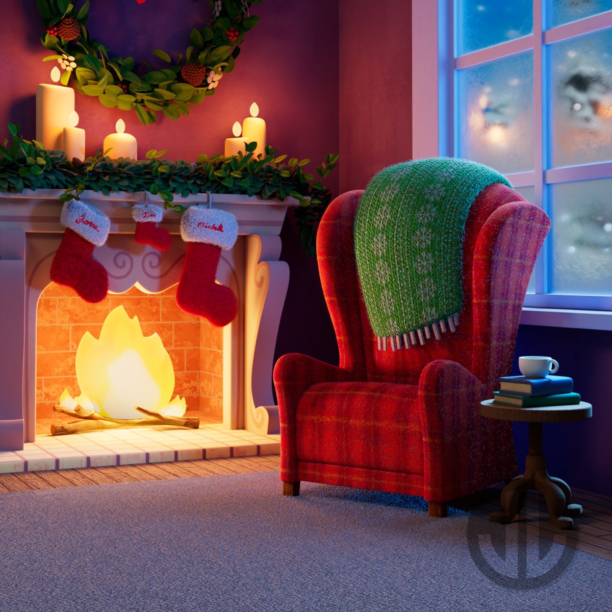 Cozy Christmas Scene