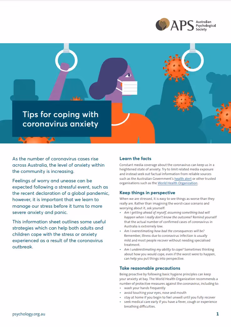 Tips for coping with coronavirus anxiety