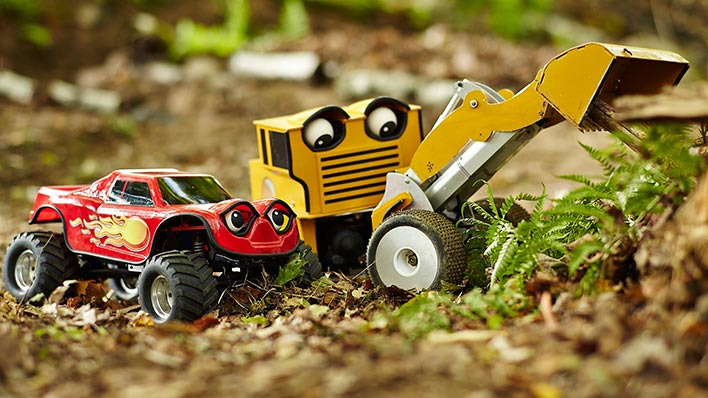 Zack and Rex in the forest