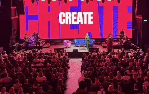Main stage with LED screen for a brand conference
