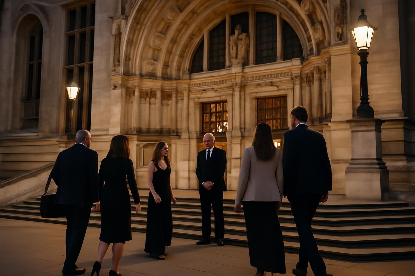 Corporate guests arriving at the V&A entrance