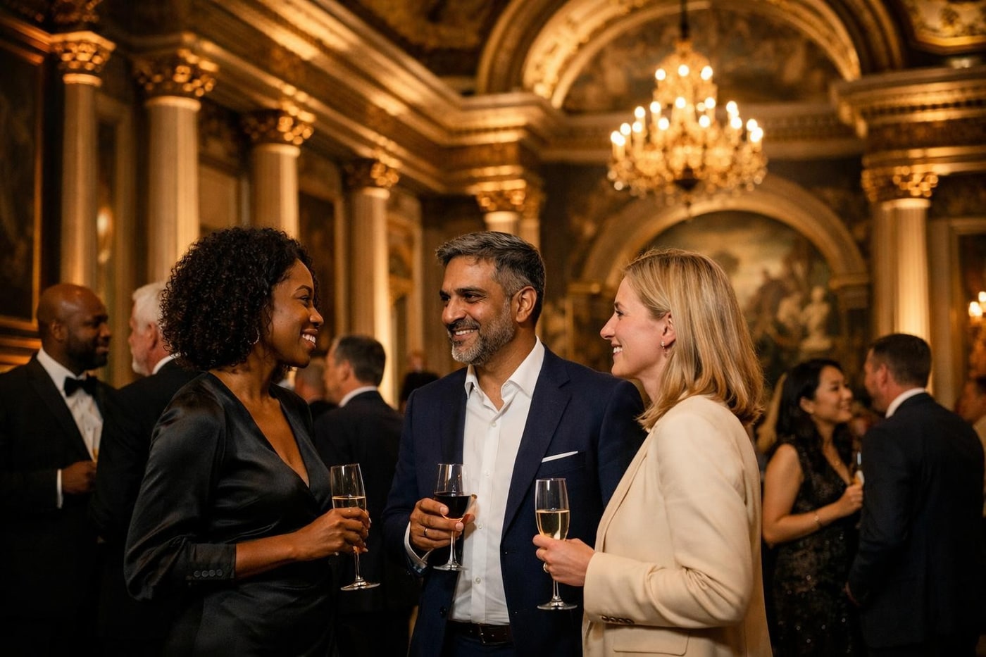 Architectural lighting in a historic event venue