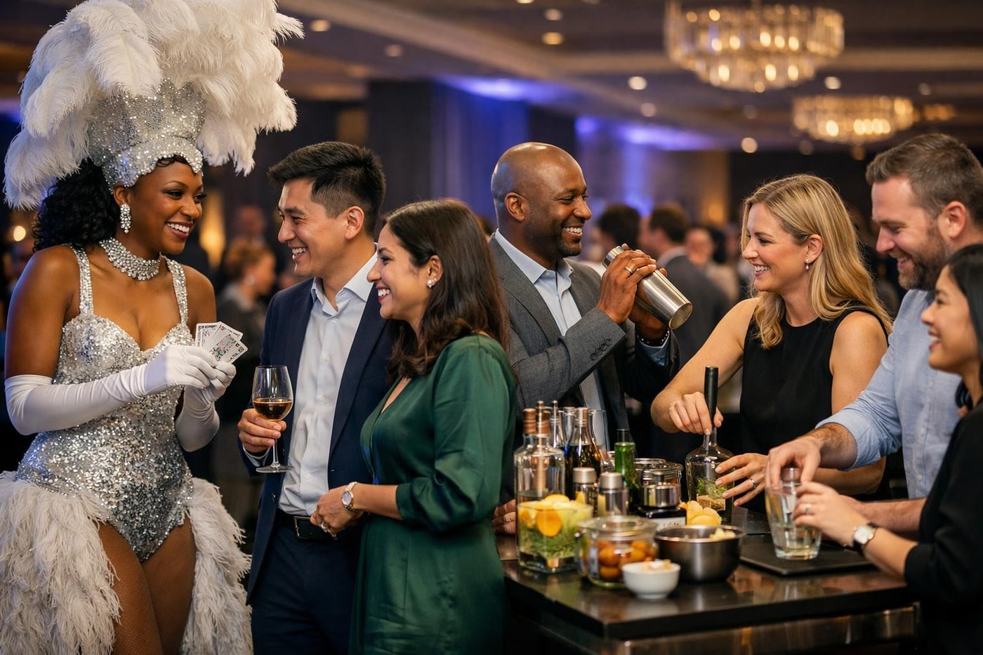 Interactive entertainment at a corporate event