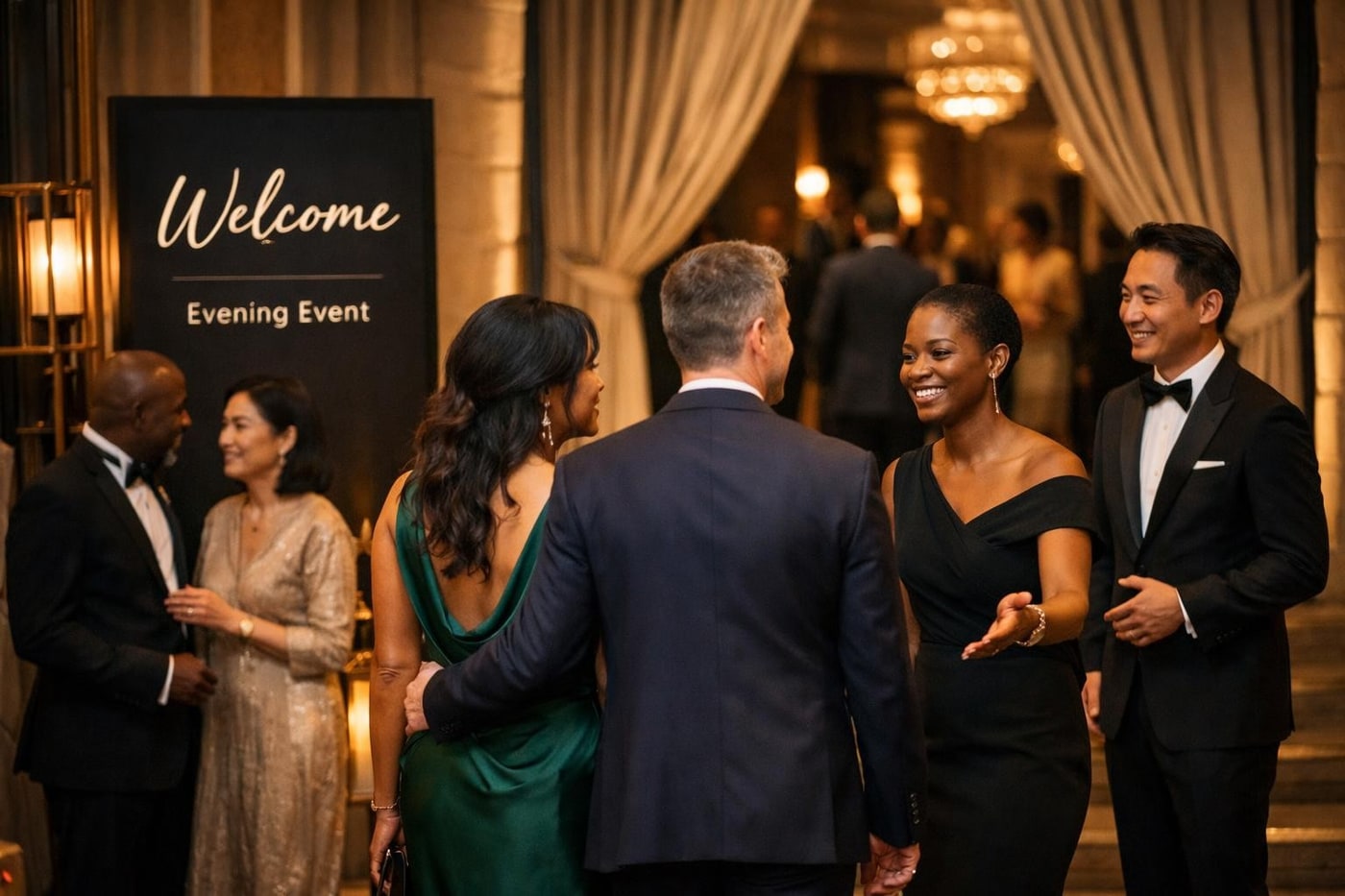 Immersive corporate event arrival experience