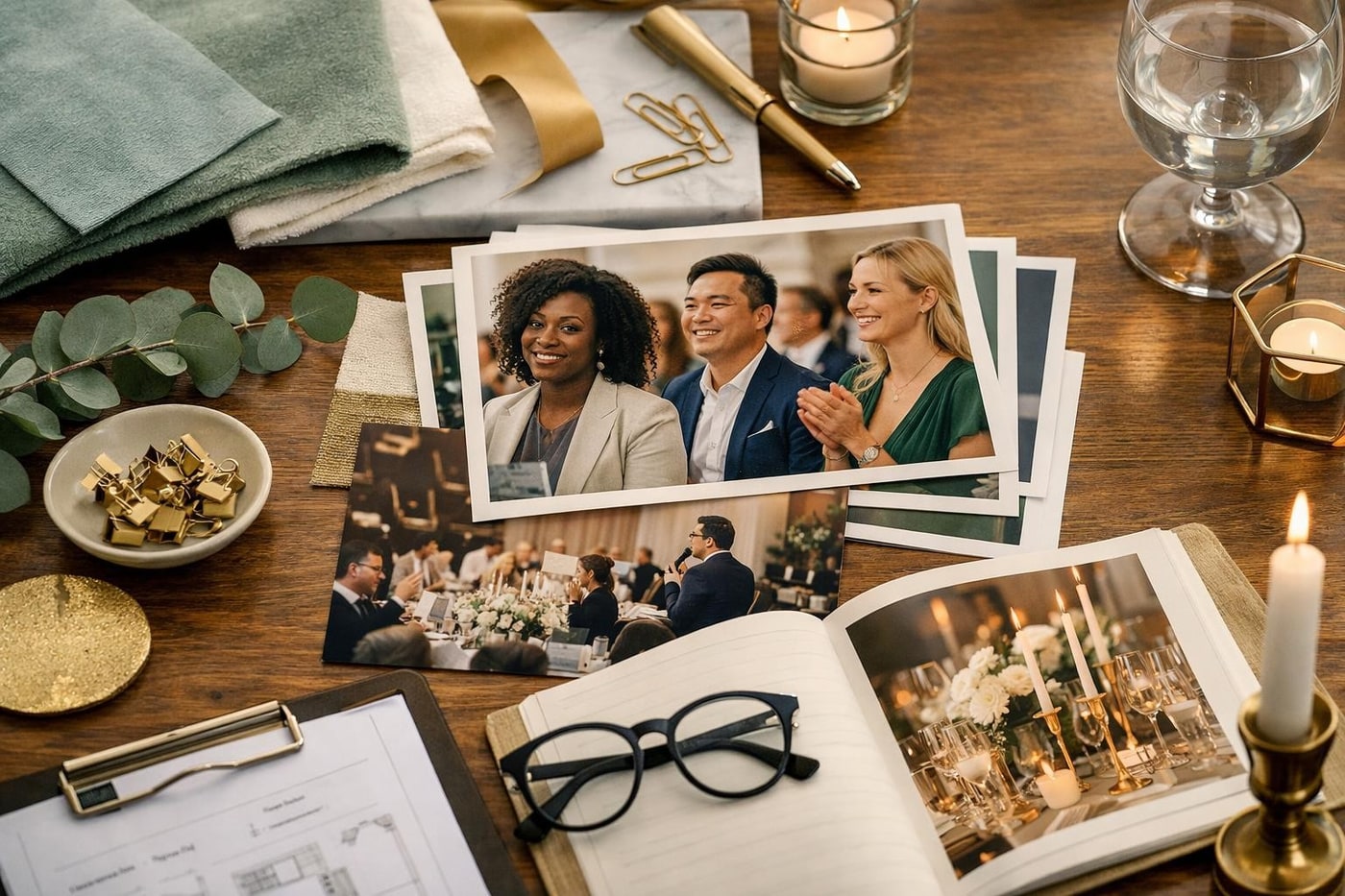 Corporate event concept planning moodboard