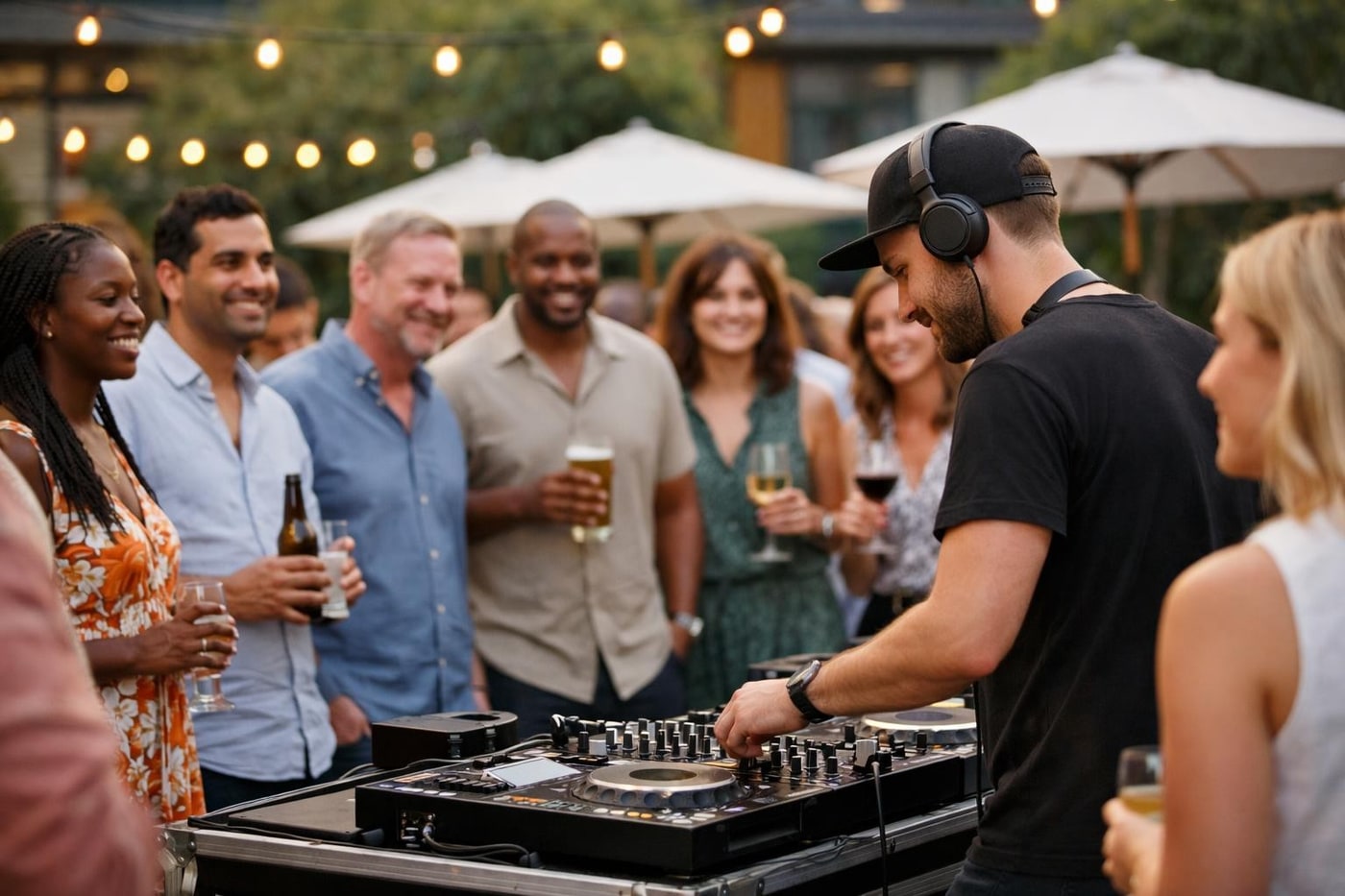 Live entertainment at a corporate summer party