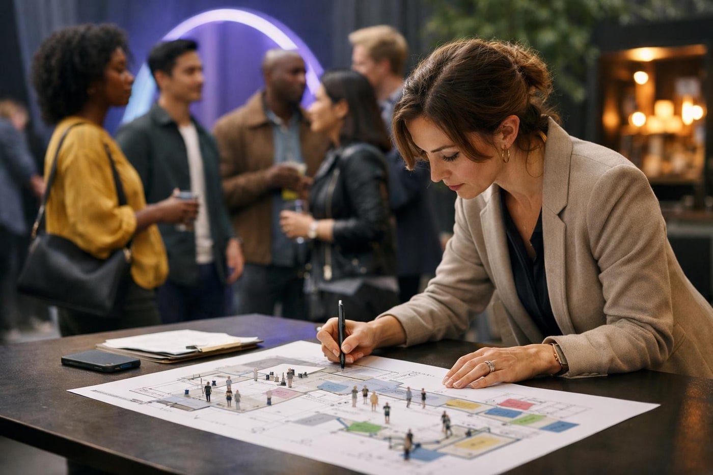 Planning audience flow for an experiential marketing activation