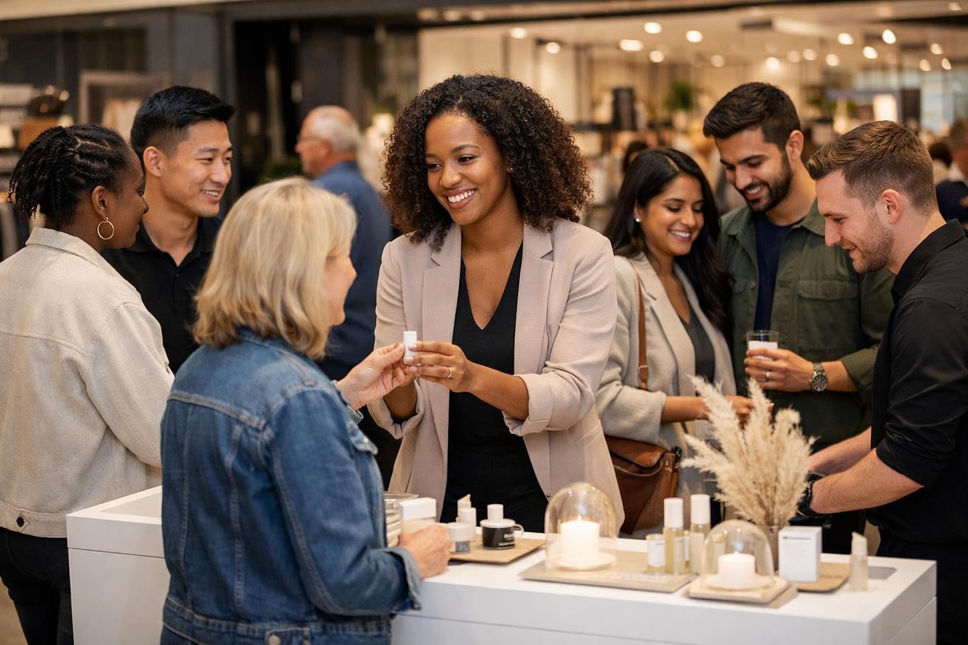 Open and accessible retail activation layout for easy engagement