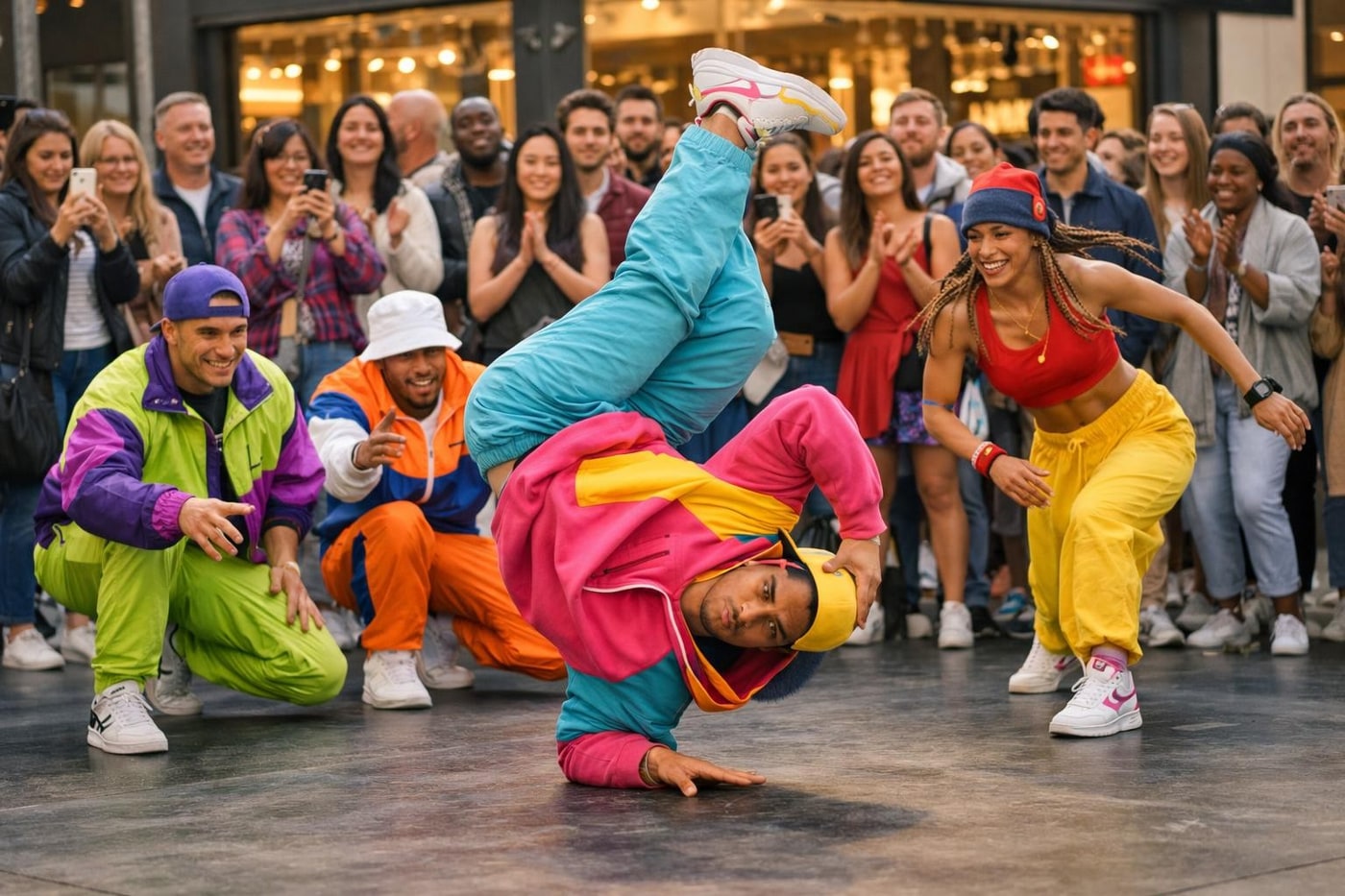 Breakdance crew performing as part of a retail activation