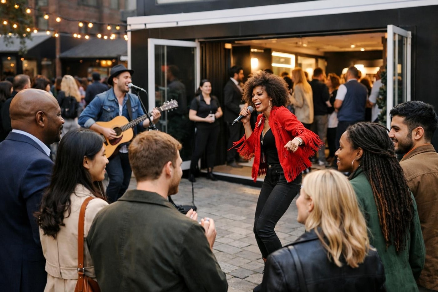 Spectators turning into participants at a retail activation