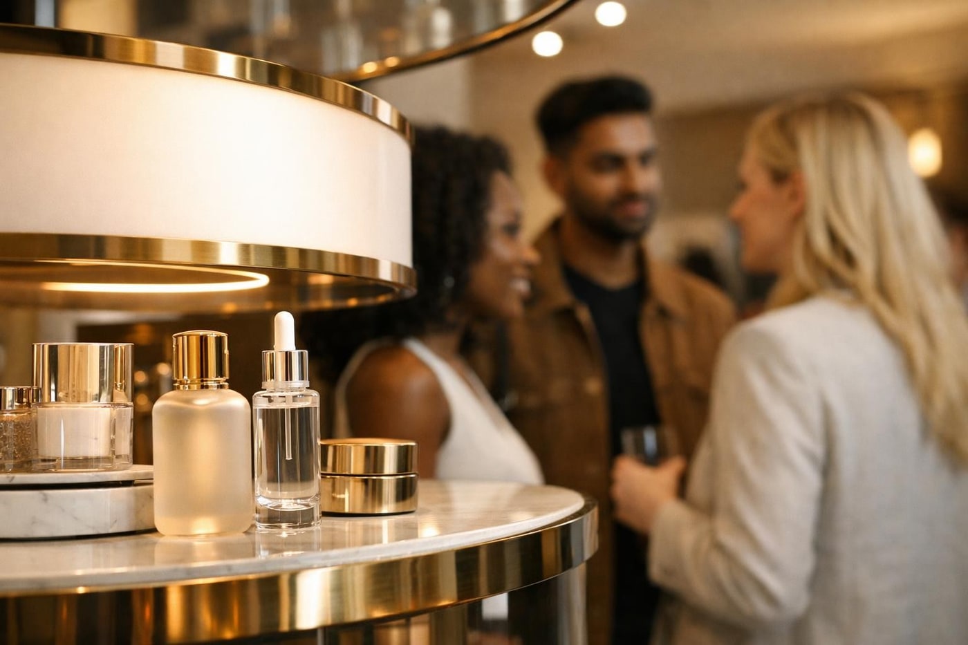 Premium production details in a beauty retail installation