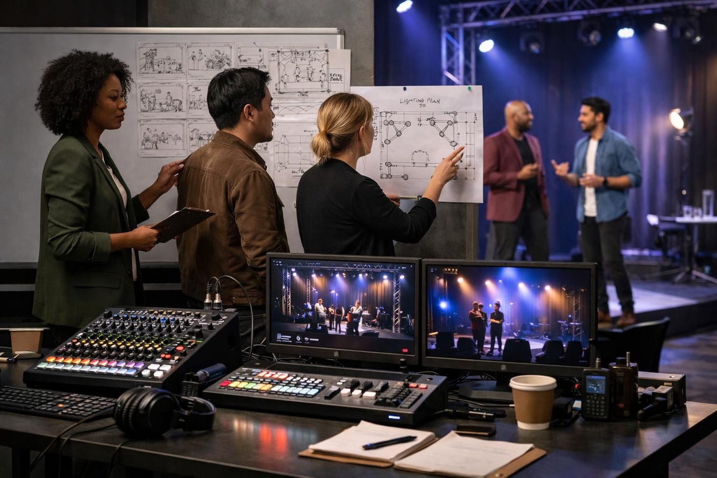 Event planners mapping out an emotional corporate experience