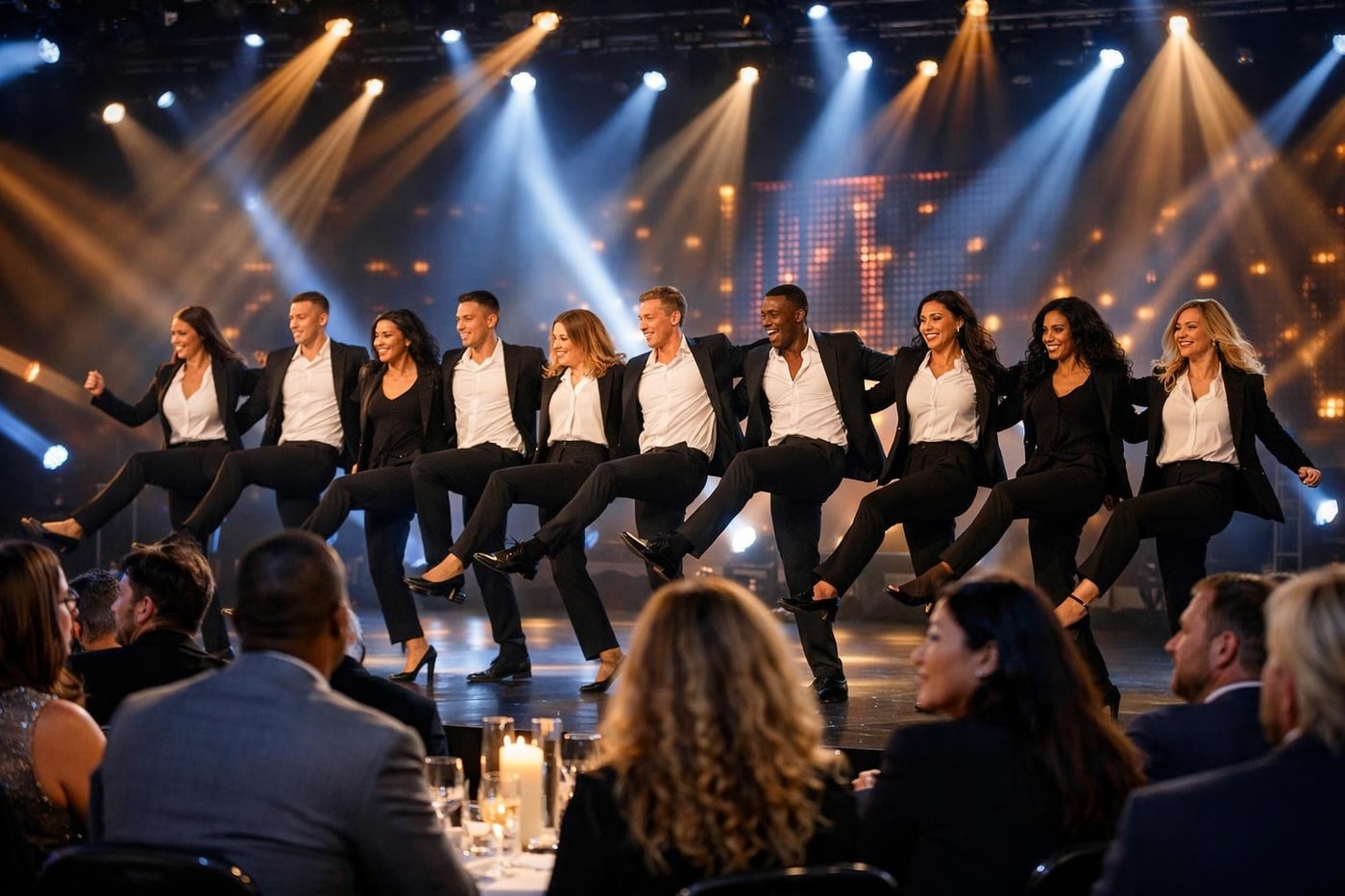 Corporate flashmob performance in progress