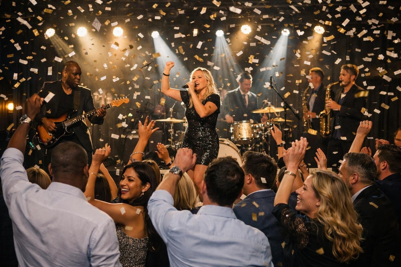 Live music finale at a corporate anniversary