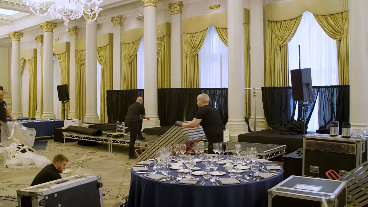 The Events by Knight team building the ballroom at The Langham