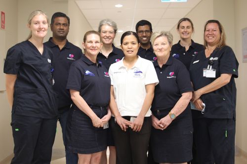 Dr Perara examining one of our IRIS patients at Katherine Hospital