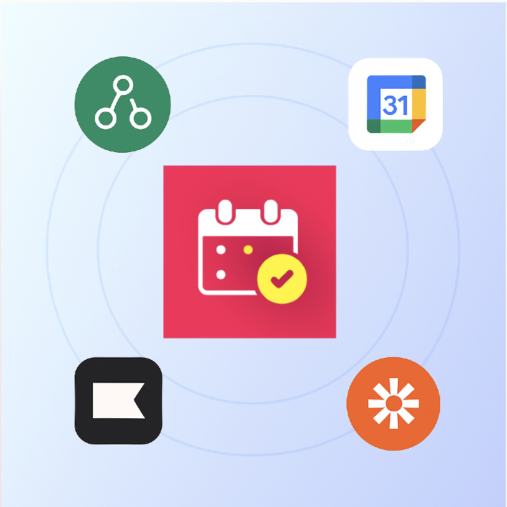 Logos and connection lines illustrating Shopify, Google Calendar, Flow, and Klaviyo