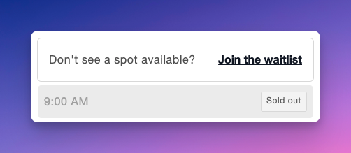 Waitlist feature preview