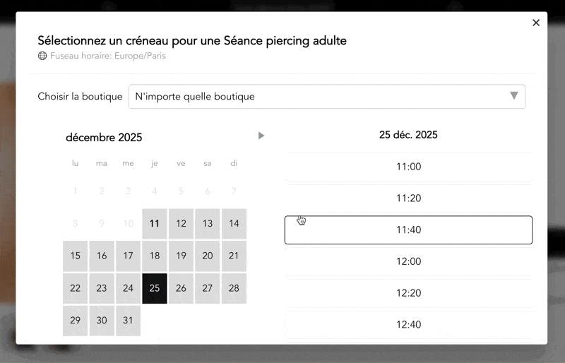 Jewelry appointment booking preview