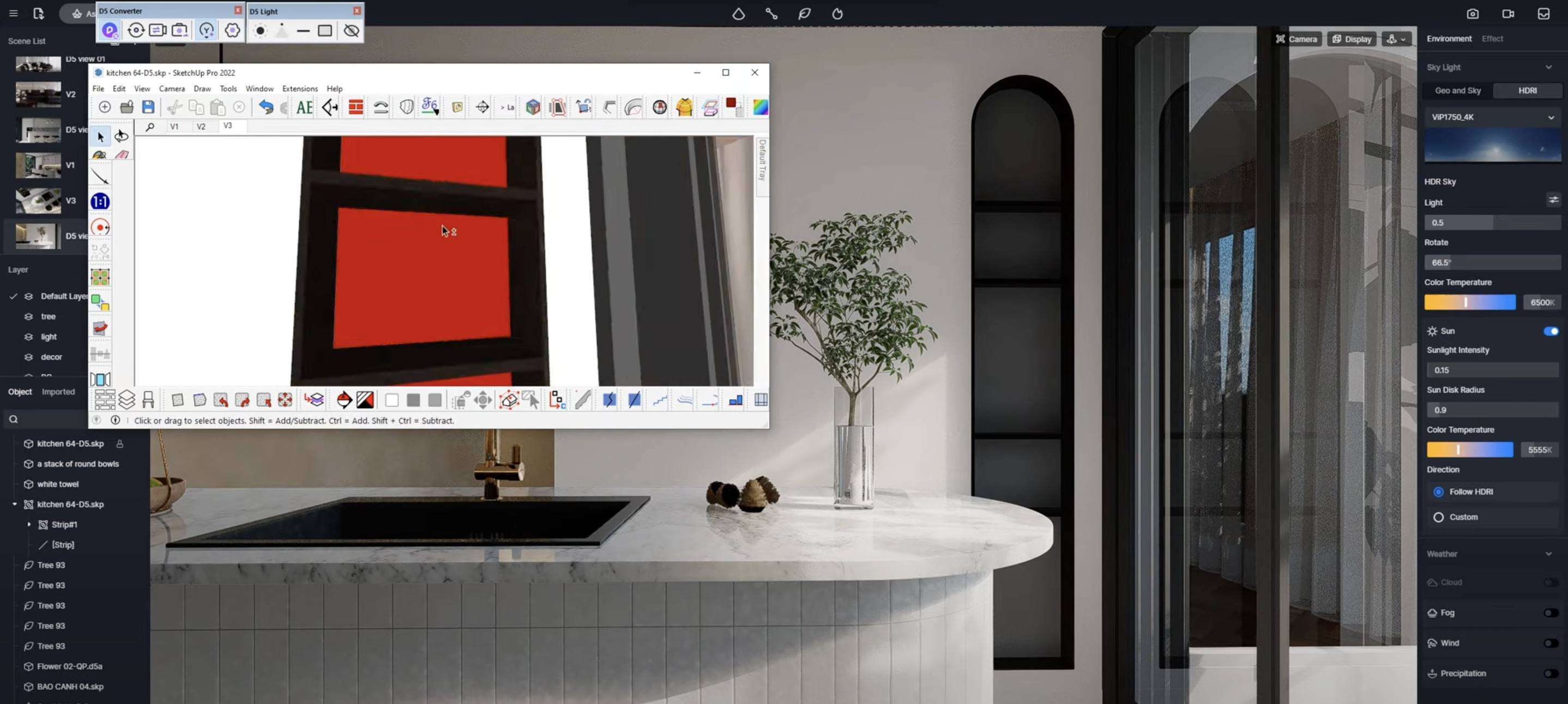 Sketchup 2025 D5 Render Livesync