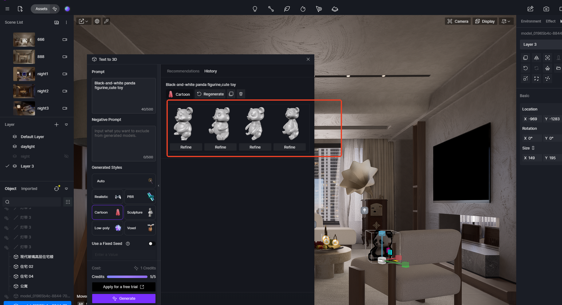 AI 3D model generator