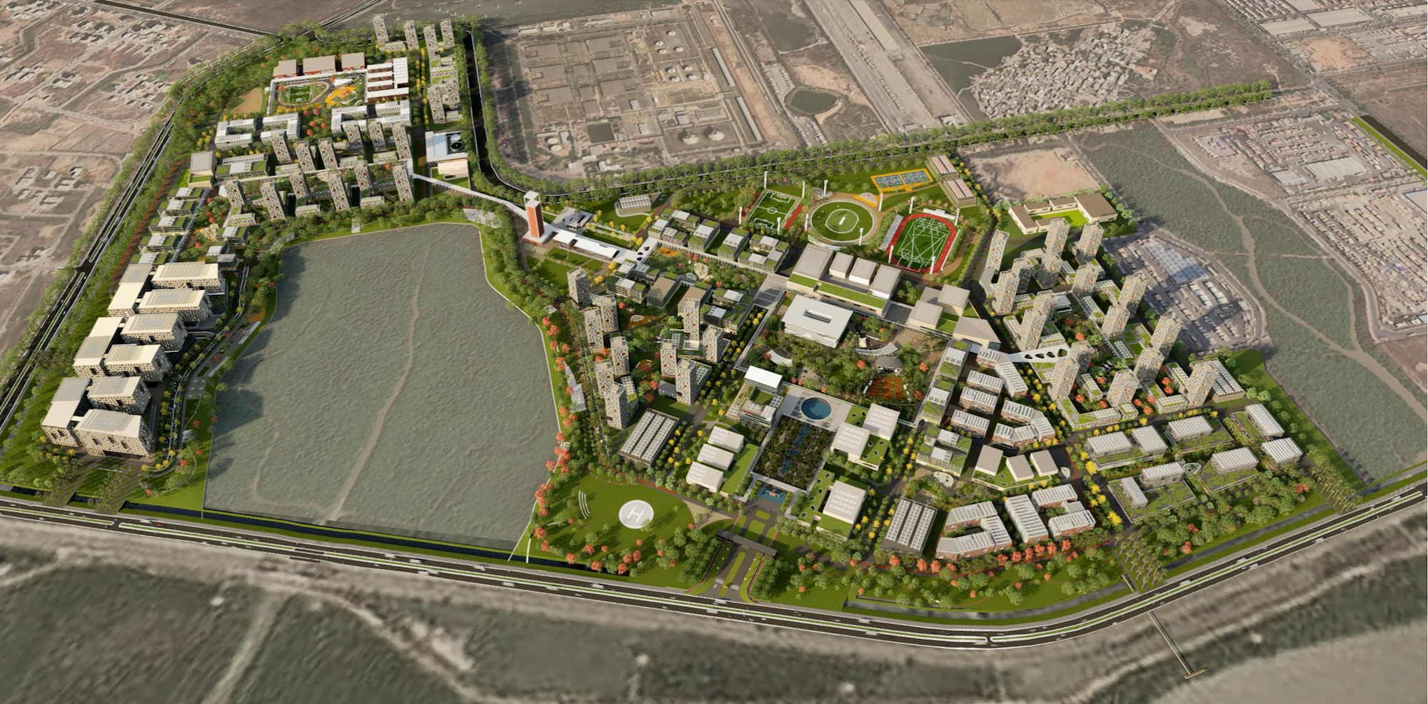Aerial-view visualization project with D5 Render