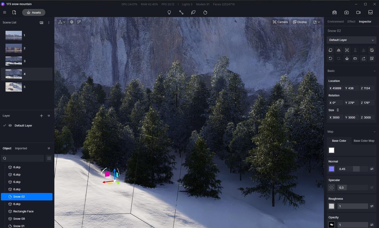 Snow decals from D5 Asset Library