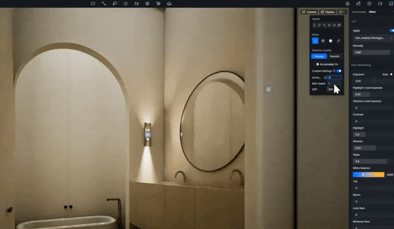 Interior lighting with D5 Render: Achieve realistic, soft, and balanced lighting for dark rooms