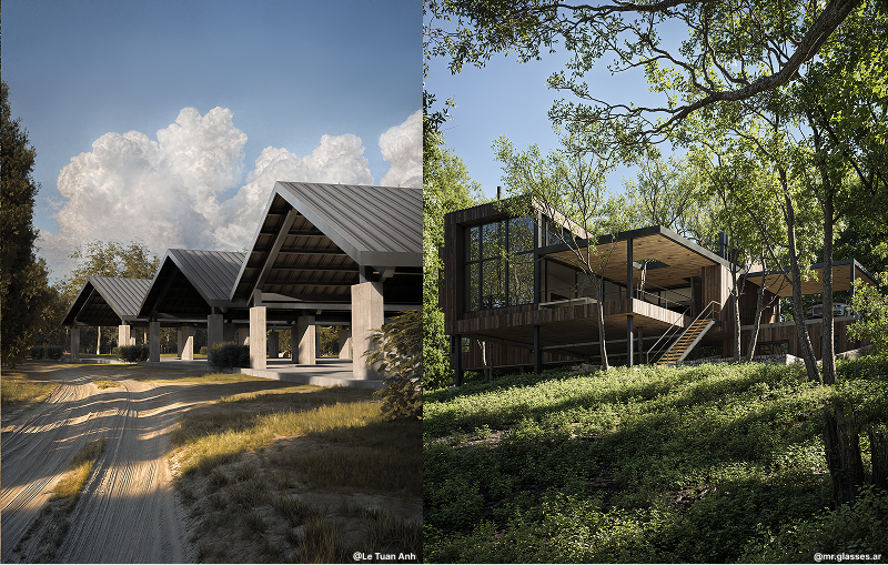 Realistic outdoor design in D5 Render with real-time lighting and AI tools