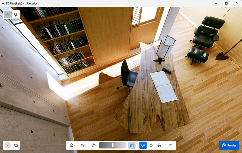 D5 Lite Office Scene Real-Time Viewport