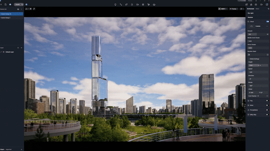 D5 Render Volumetric Clouds motion showcase