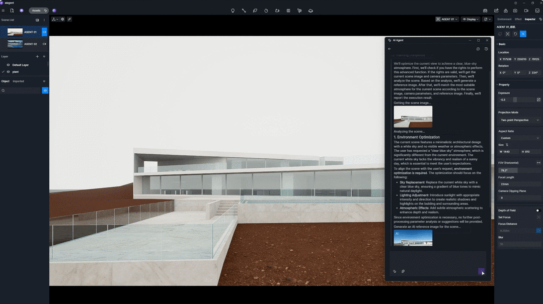 Automate 3D scene setup with D5 Render AI scene generator for fast Archviz