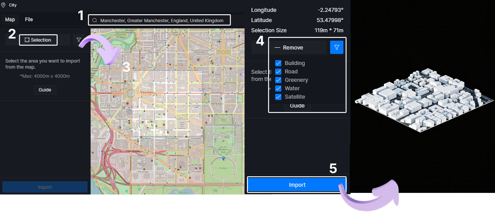One-click building facade design with D5 Render Procedural Building