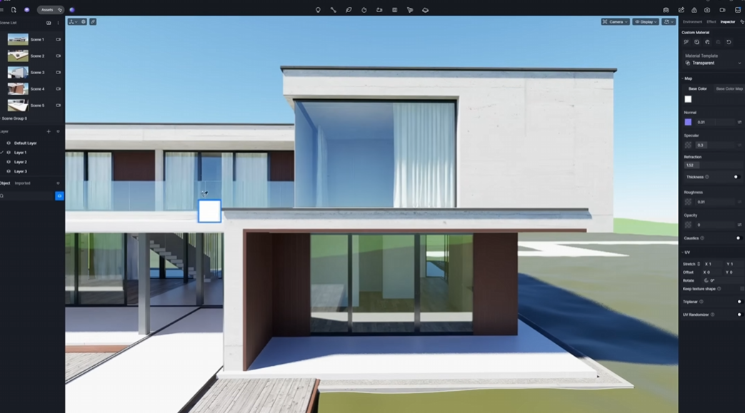 15-min photorealistic architecture rendering using D5 Render AI.