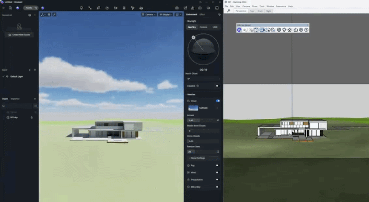 15-min photorealistic architecture rendering using D5 Render AI.