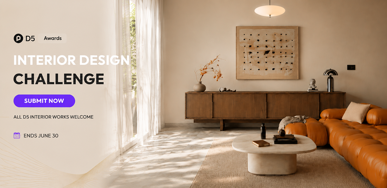 D5 Interior Design Challenge 2026: Create stunning visualizations with realistic rendering and win Pro prizes